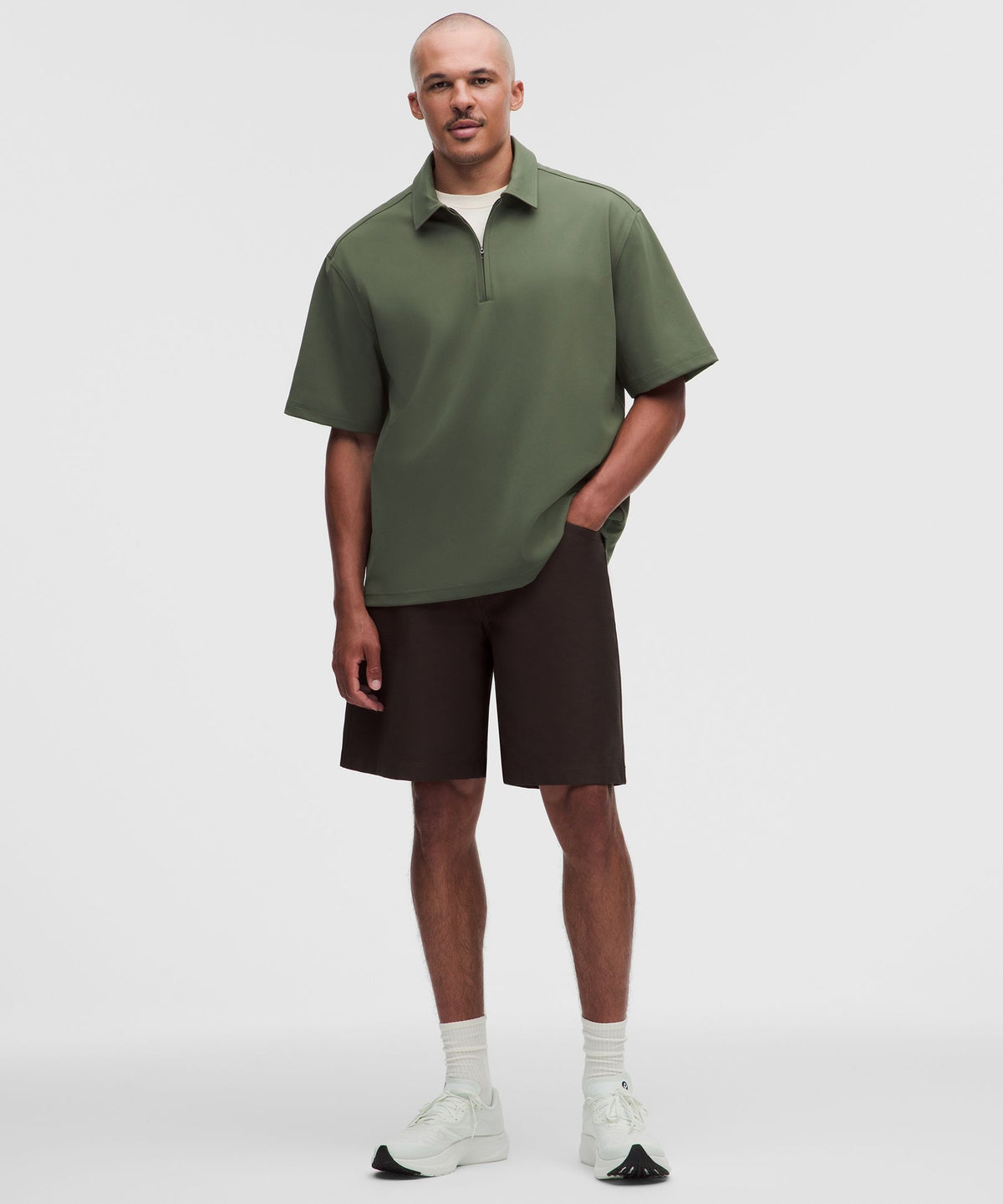 Daydrift Oversized Zip-Neck Polo Shirt