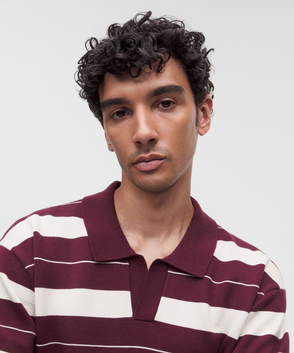 Cotton-Blend Knit Short-Sleeve Polo Shirt