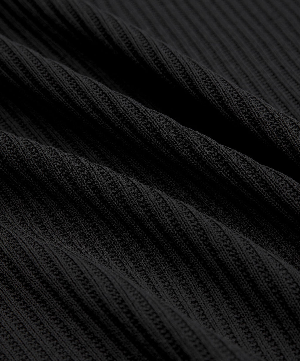Rib-Knit Slim-Fit Long-Sleeve Shirt