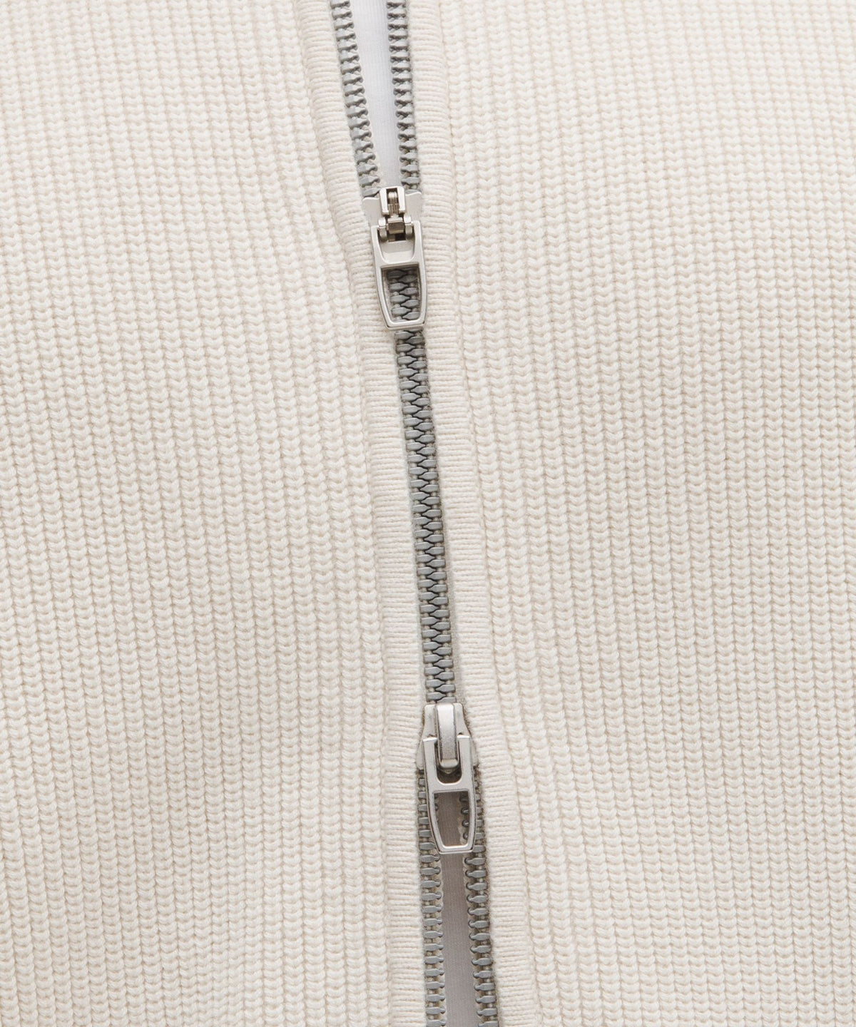 Cotton-Blend Knit Full-Zip Sweater