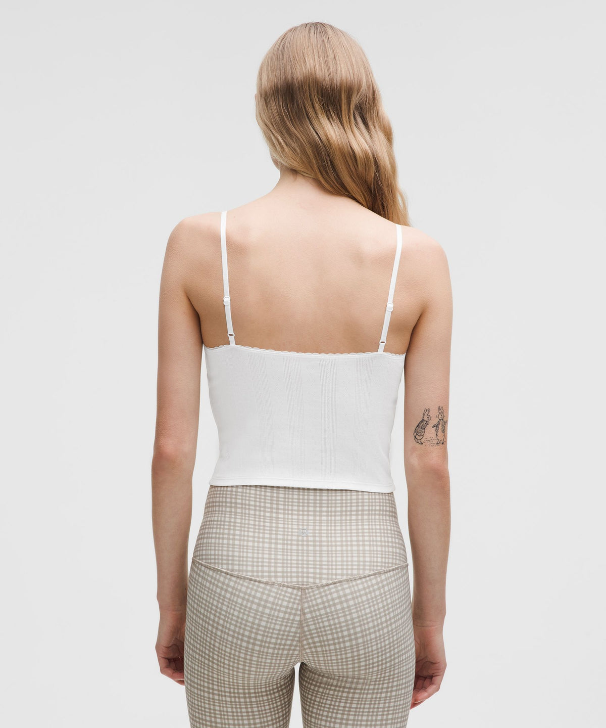 Cotton Pointelle Cropped Cami Tank Top