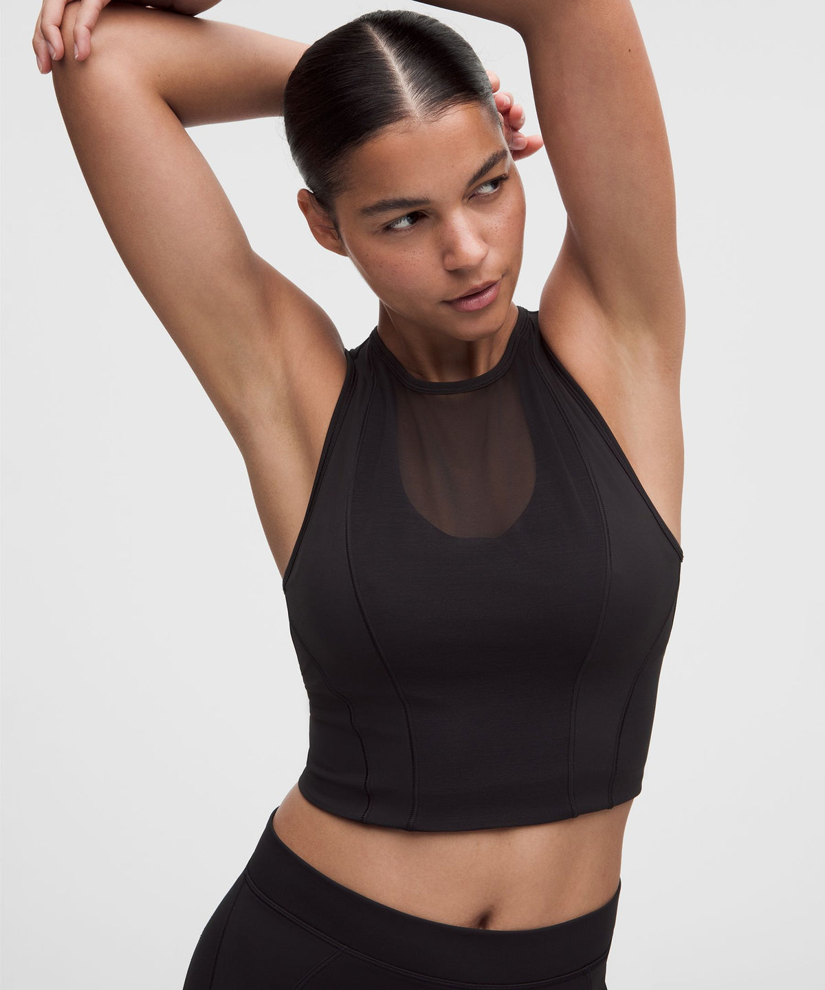 Nulux Mesh-Panelled Cropped Tank Top