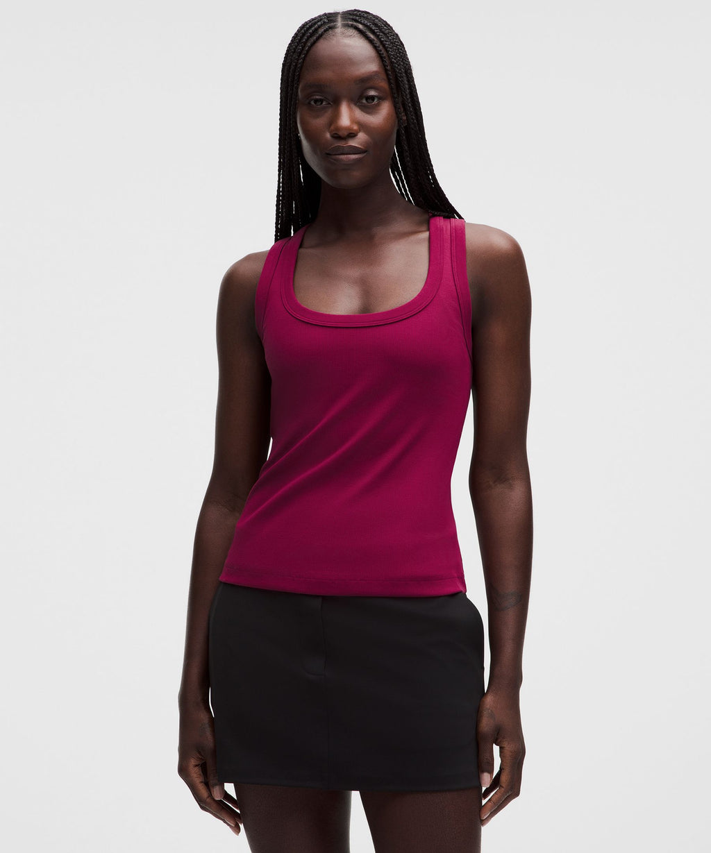 Little Ribbed Scoop-Neck Tank Top