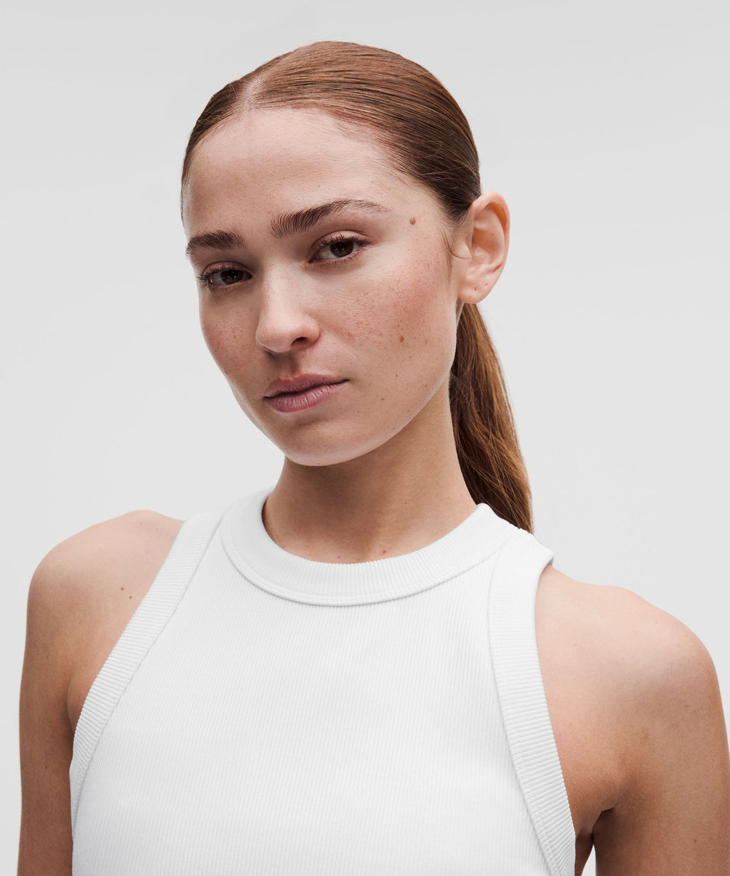 Ribbed Heavyweight Cotton-Blend Racerback Tank Top