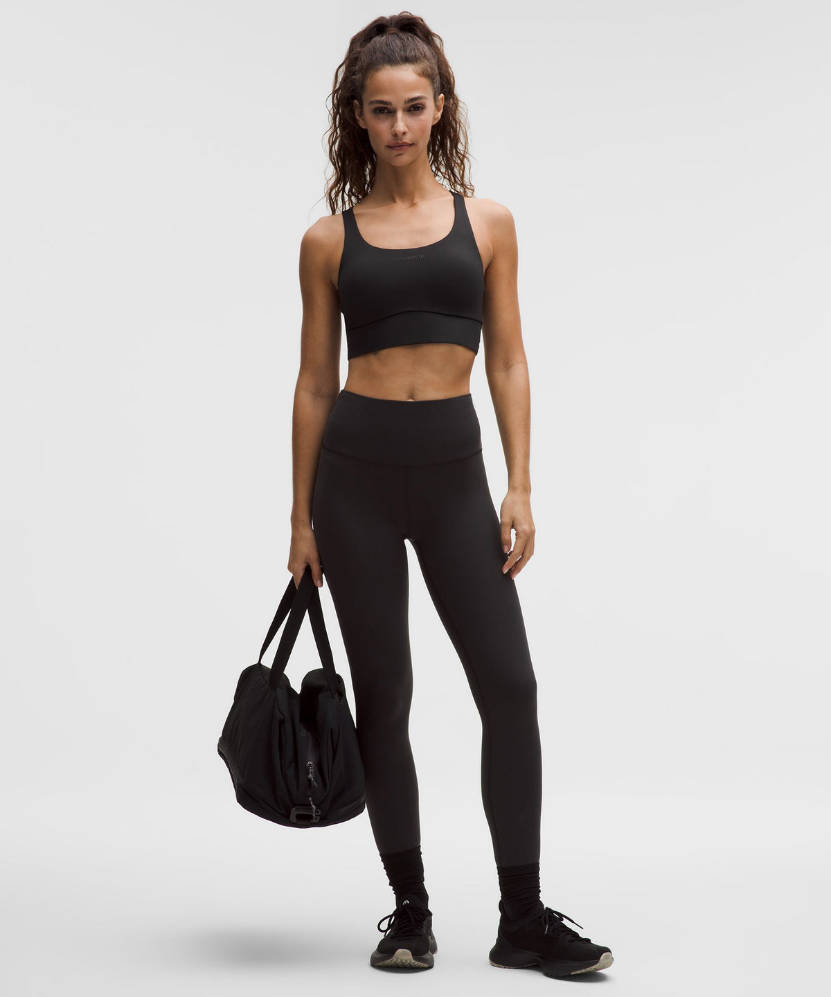 lululemon Energy Longline Bra Medium Support B-D Cups EvolveWordmark
