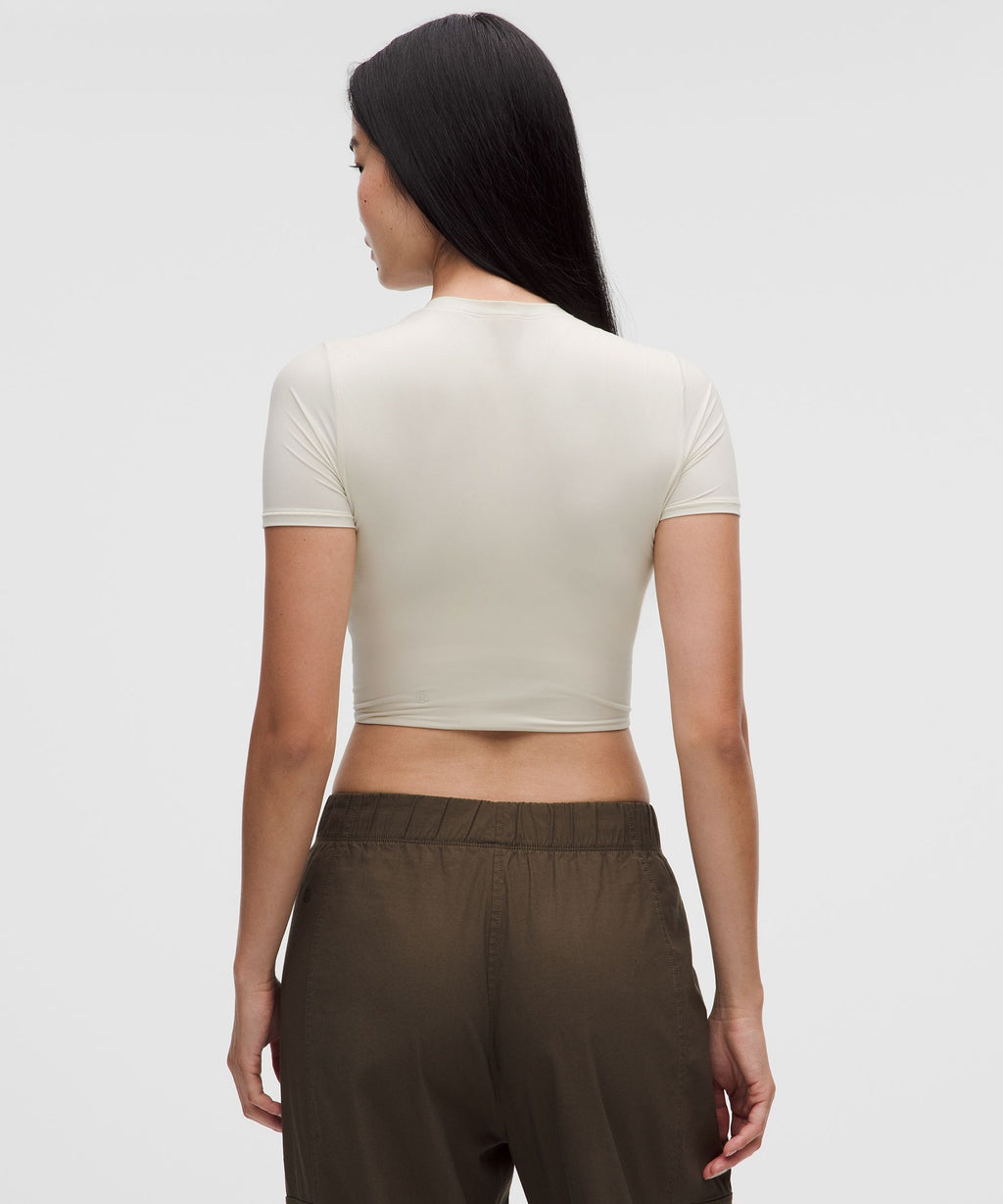 Wundermost Ultra-Soft Nulu Crewneck Cropped T-Shirt