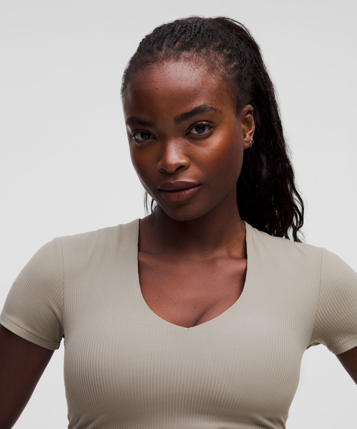 All It Takes Ribbed Nulu V-Neck T-ShirtB–D Cups