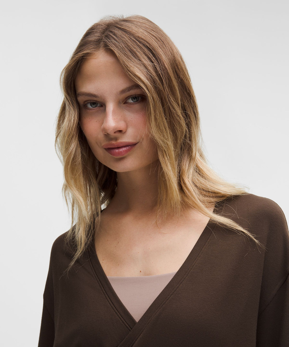 BeCalm Wrap-Front Long-Sleeve Shirt