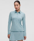 Quick-Dry Long-Sleeve Polo ShirtStraight Hem