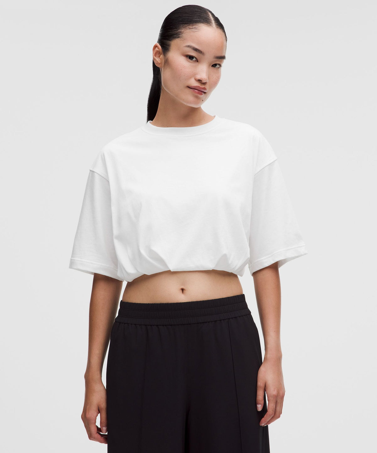 Cotton Jersey Bubble-Hem T-Shirt