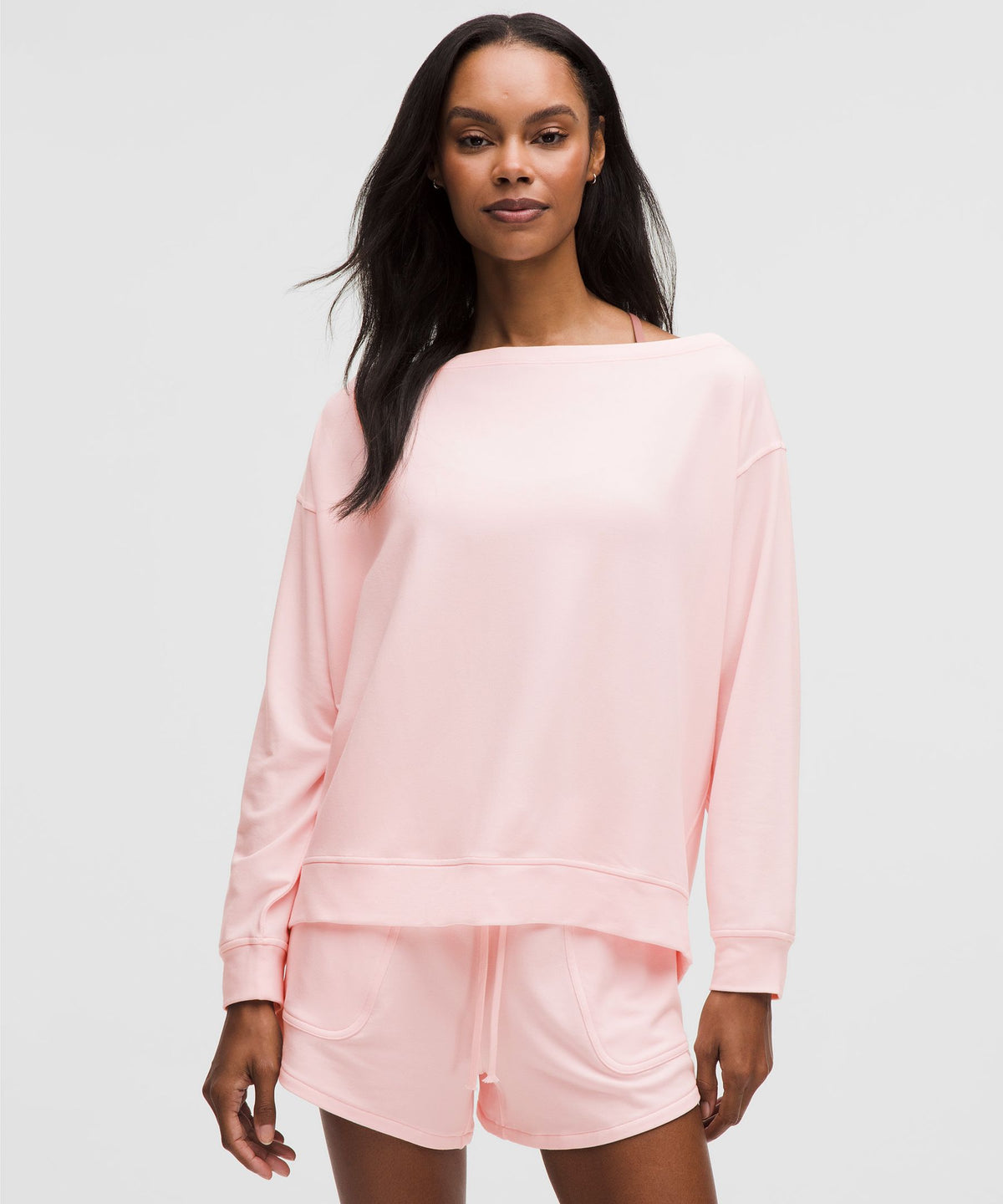 BeCalm Oversized Boatneck Long-Sleeve Shirt