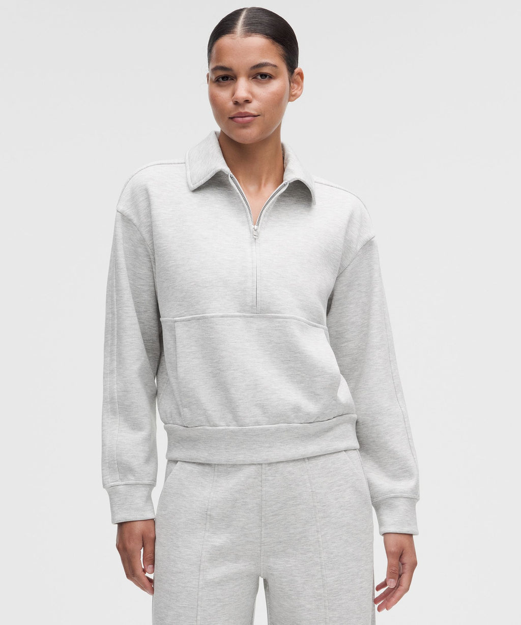 Smooth Spacer Relaxed Collared Half Zip