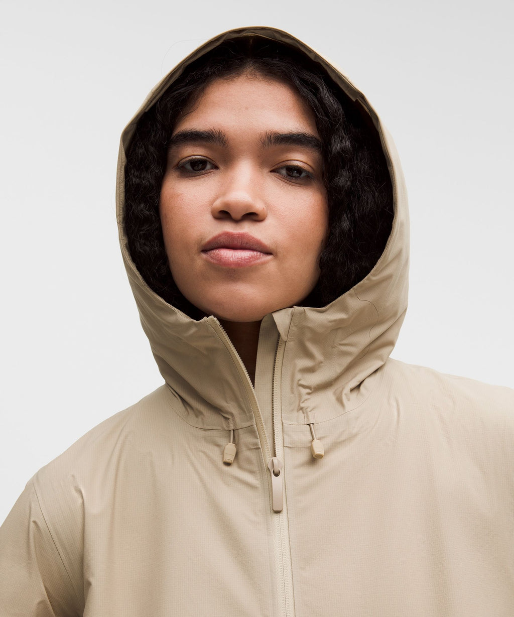 Lightweight Cinch-Waist Rain Coat