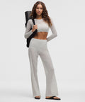 Paisley Lace Jacquard High-Rise Flared Pant