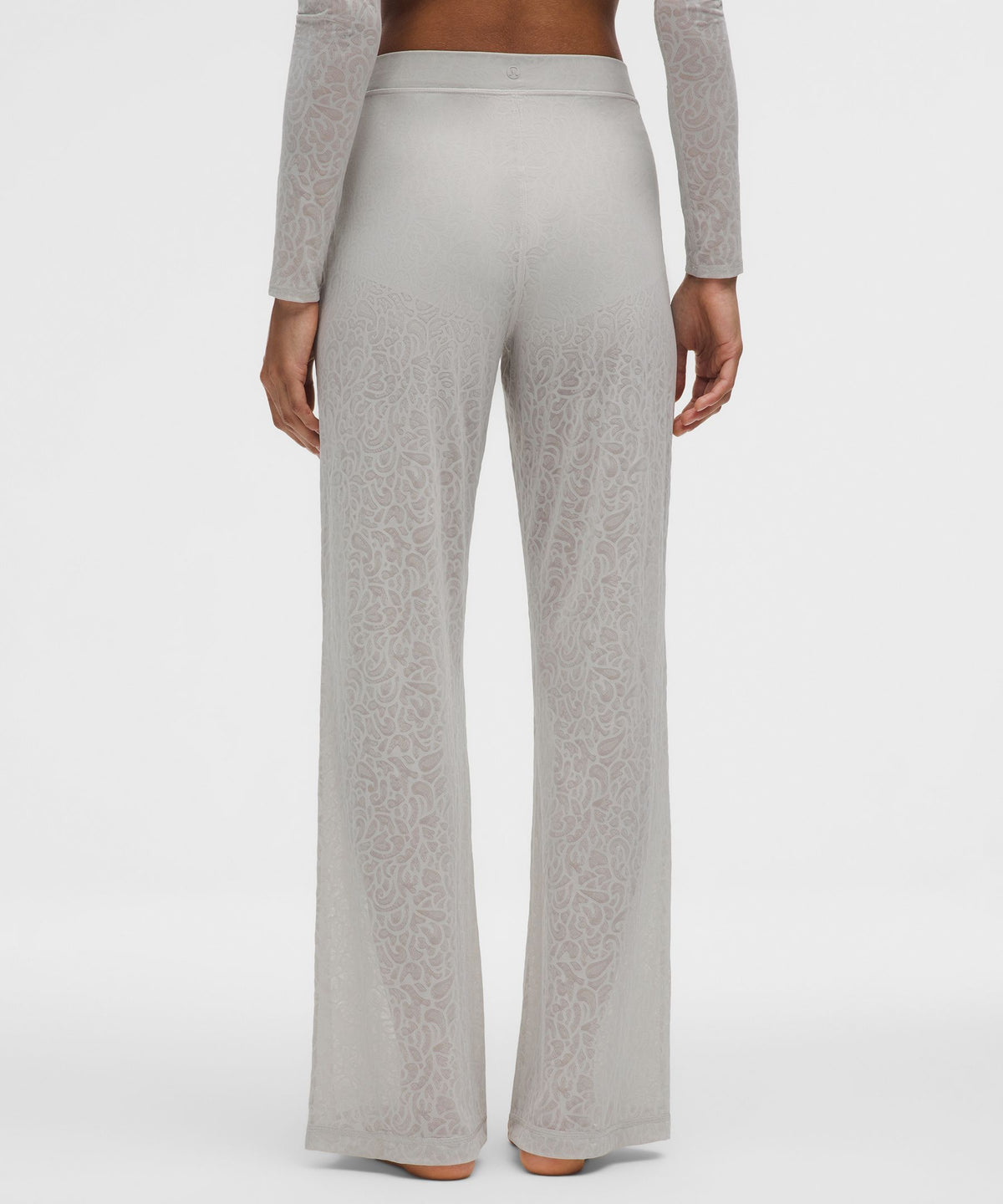 Paisley Lace Jacquard High-Rise Flared Pant