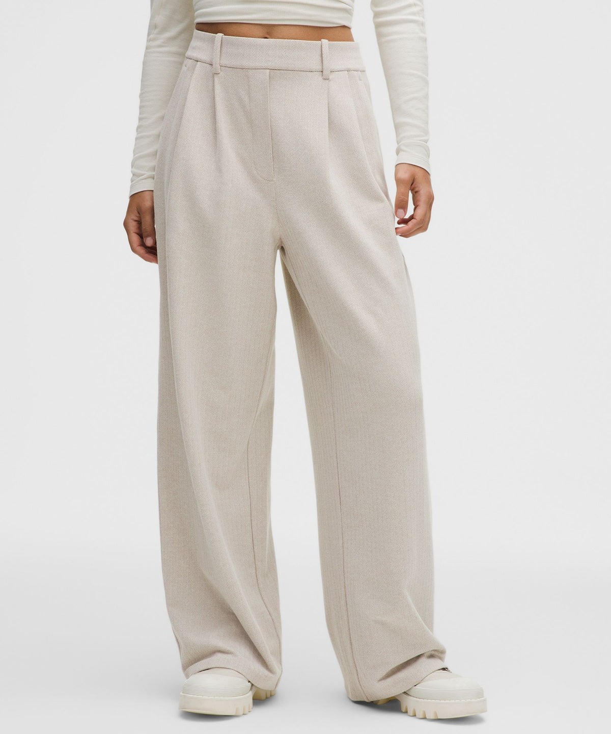 Daydrift High-Rise Wide-Leg Trouser ShortHerringbone