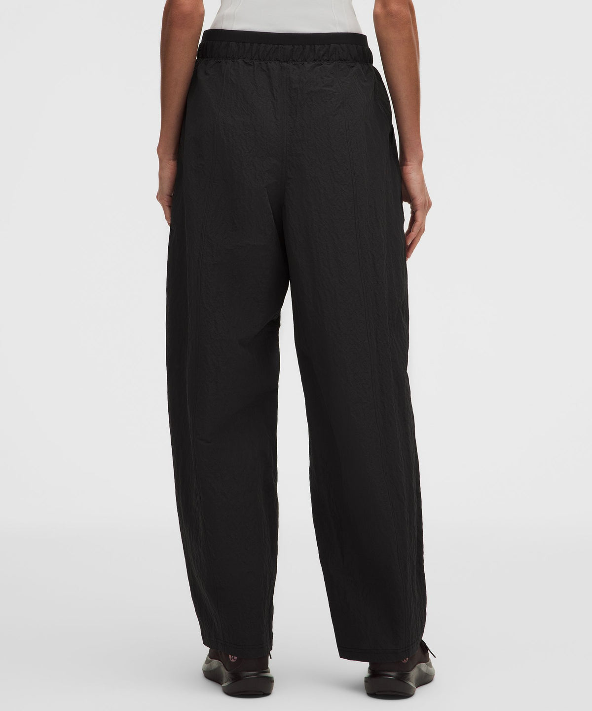 Crinkle Nylon Mid-Rise Barrel-Leg PantShort