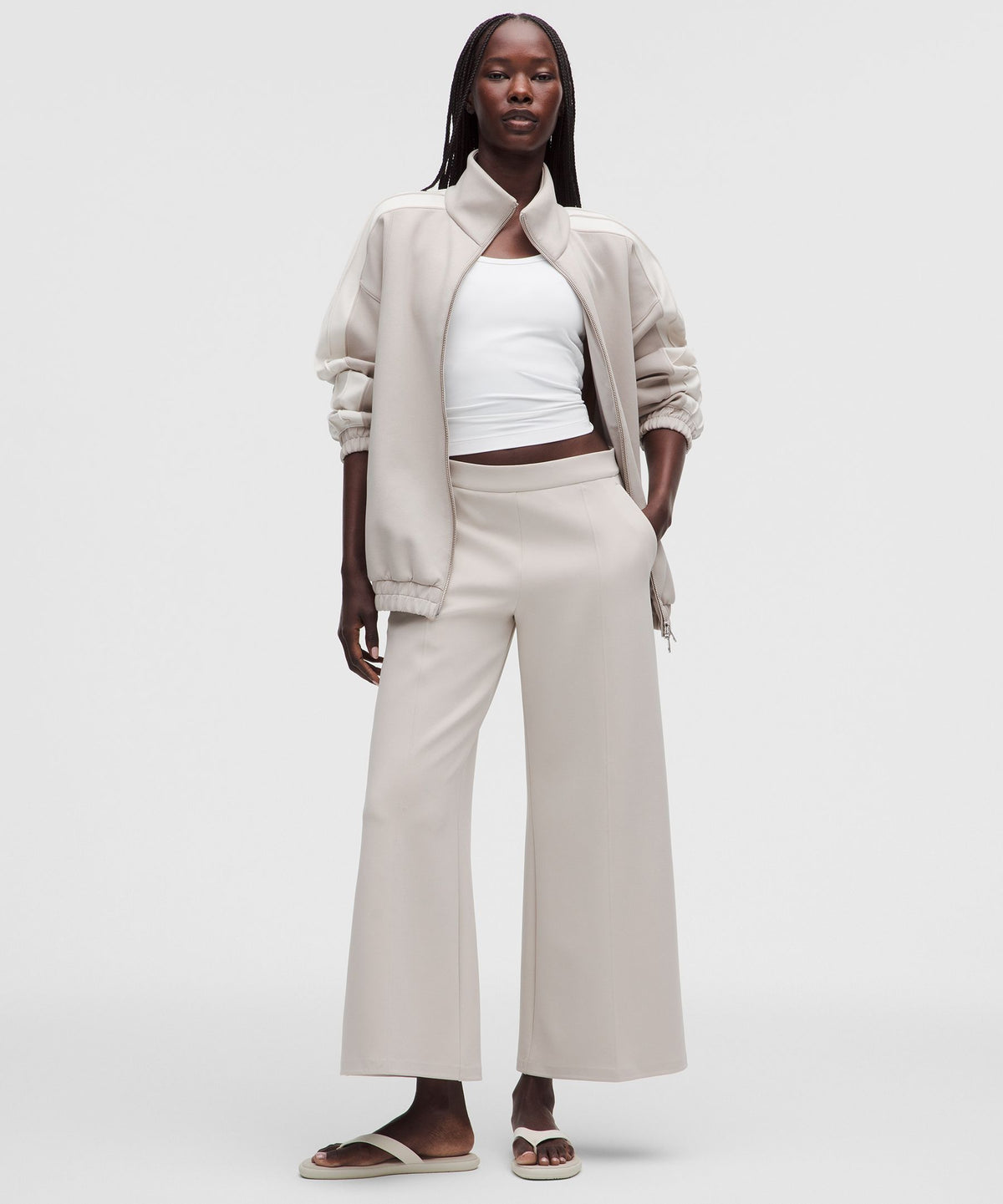 Daydrift Mid-Rise Cropped Wide-Leg Trouser ShortTwill