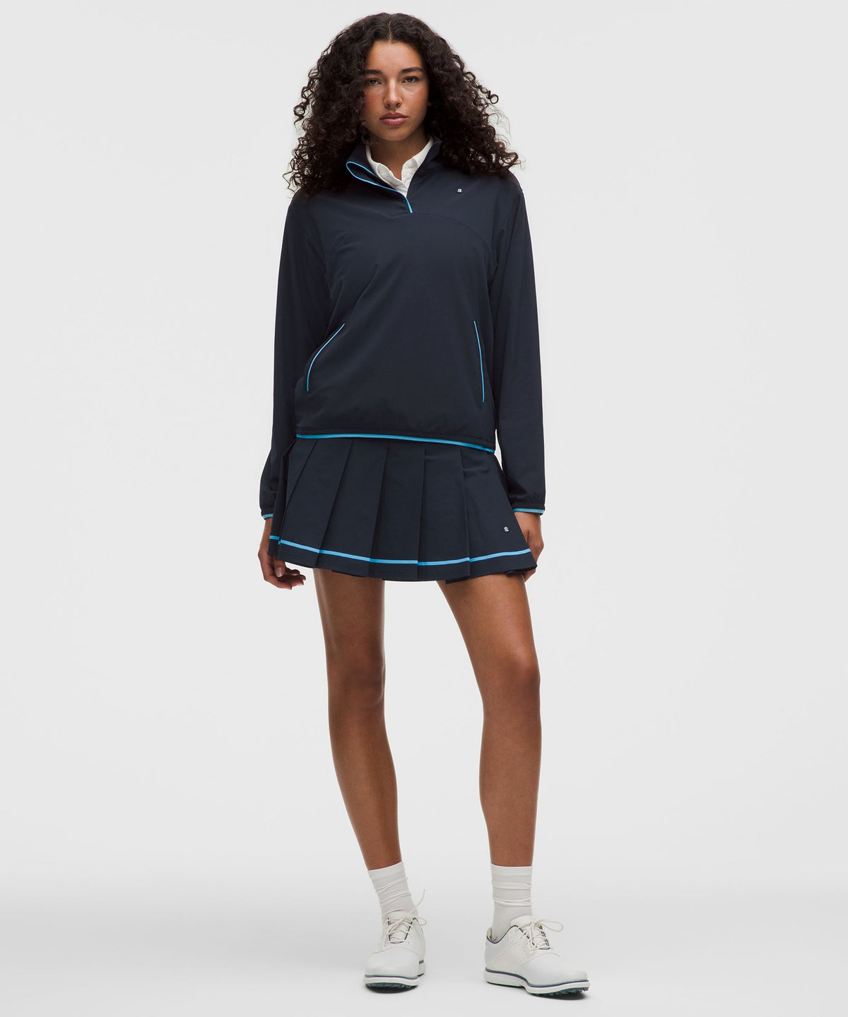 Box-Pleat High-Rise A-line Golf Skirt