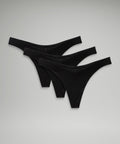 Wundermost Ultra-Soft Nulu Dipped-Waist Thong Underwear3 Pack